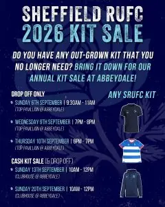 Sheffield RUFC 2026 Kit Sale